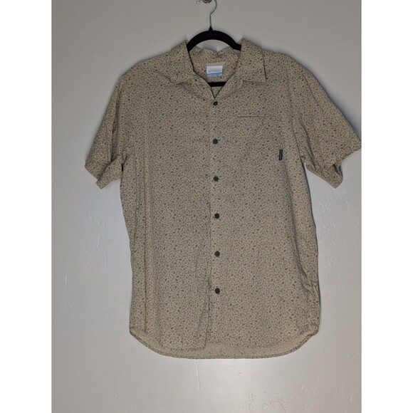 Columbia Sportswear Button up Shirt Mens Medium Beige Outdoor Lightweight Cotton - Picture 9 of 9